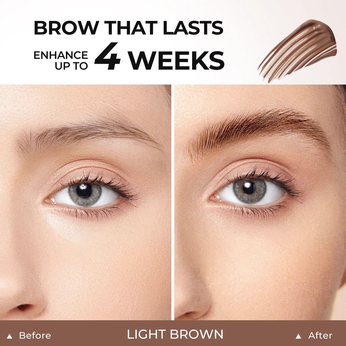 Light Brown eyebrow tint before and after