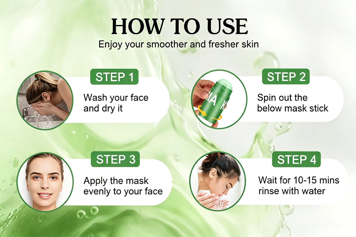 Yuccaglow™ Green Tea Deep Cleanse Mask Stick – Pore Refining & Oil Control Clay Mask by Yuccaglow