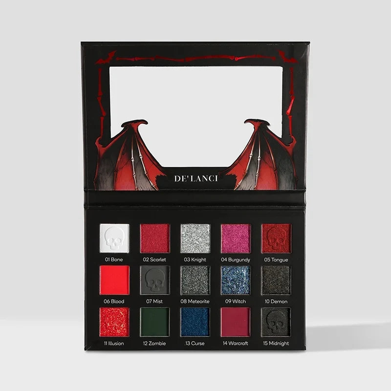 YUCCA´GLOW Warcraft Illusion 15-Color Red & Black Pigment Eyeshadow Palette