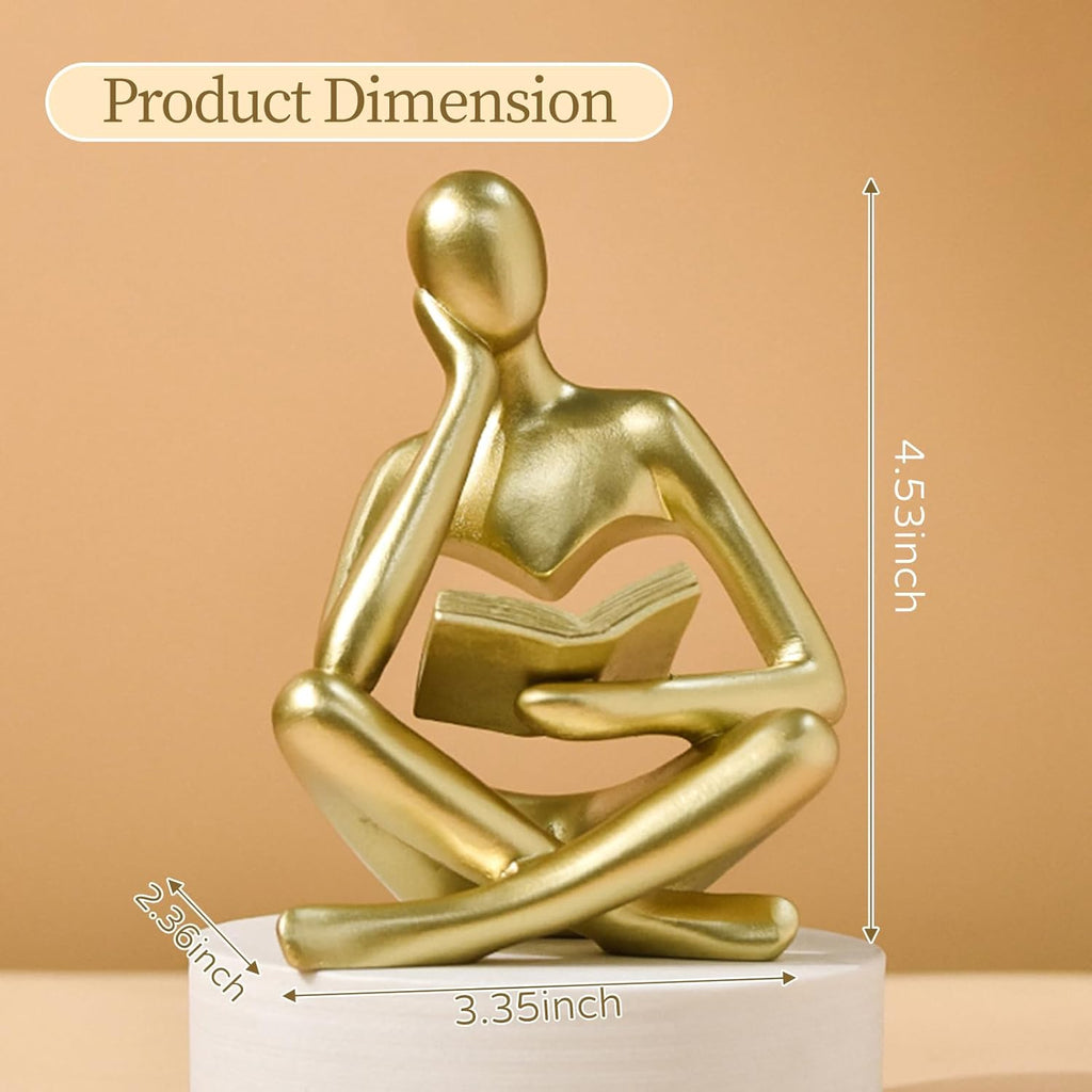 Bookshelf Decor Thinker Statue