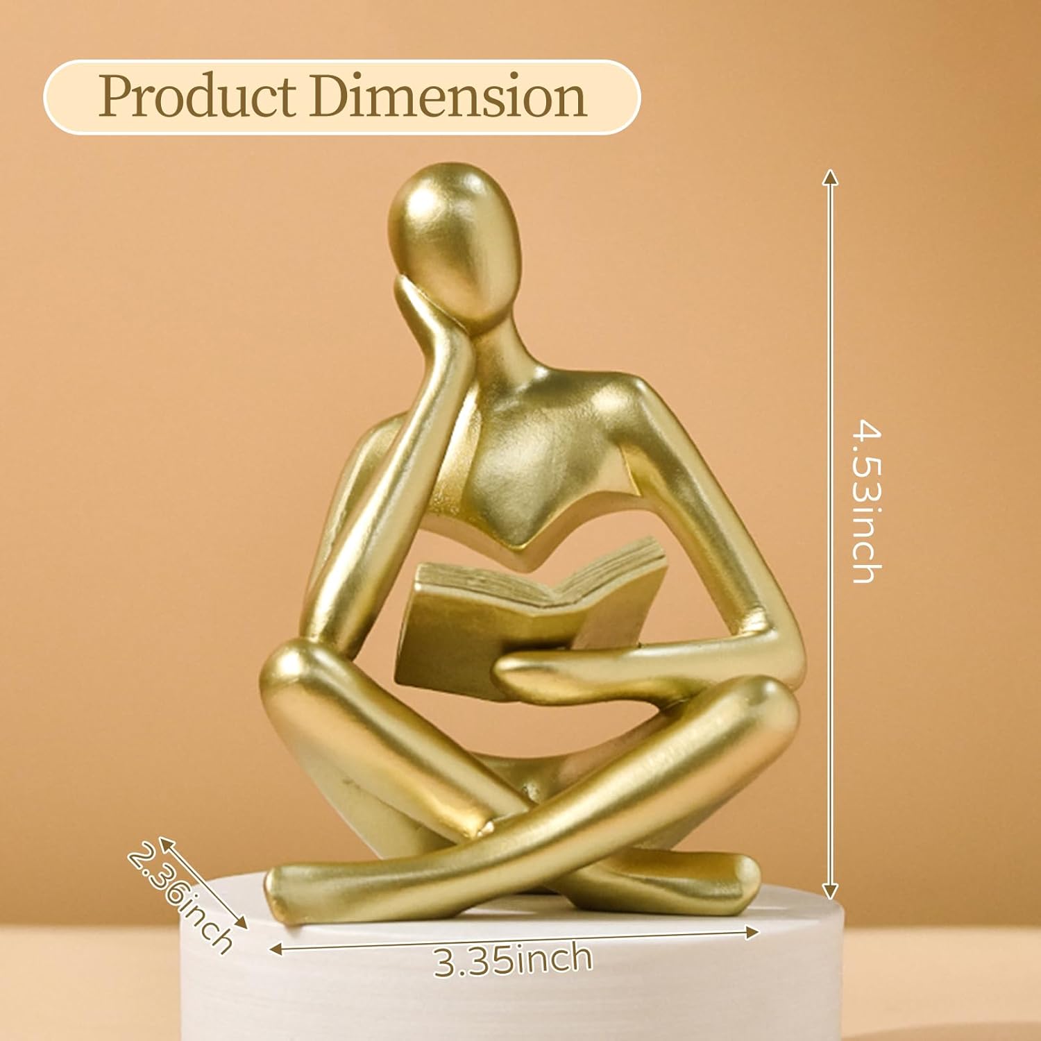 Bookshelf Decor Thinker Statue