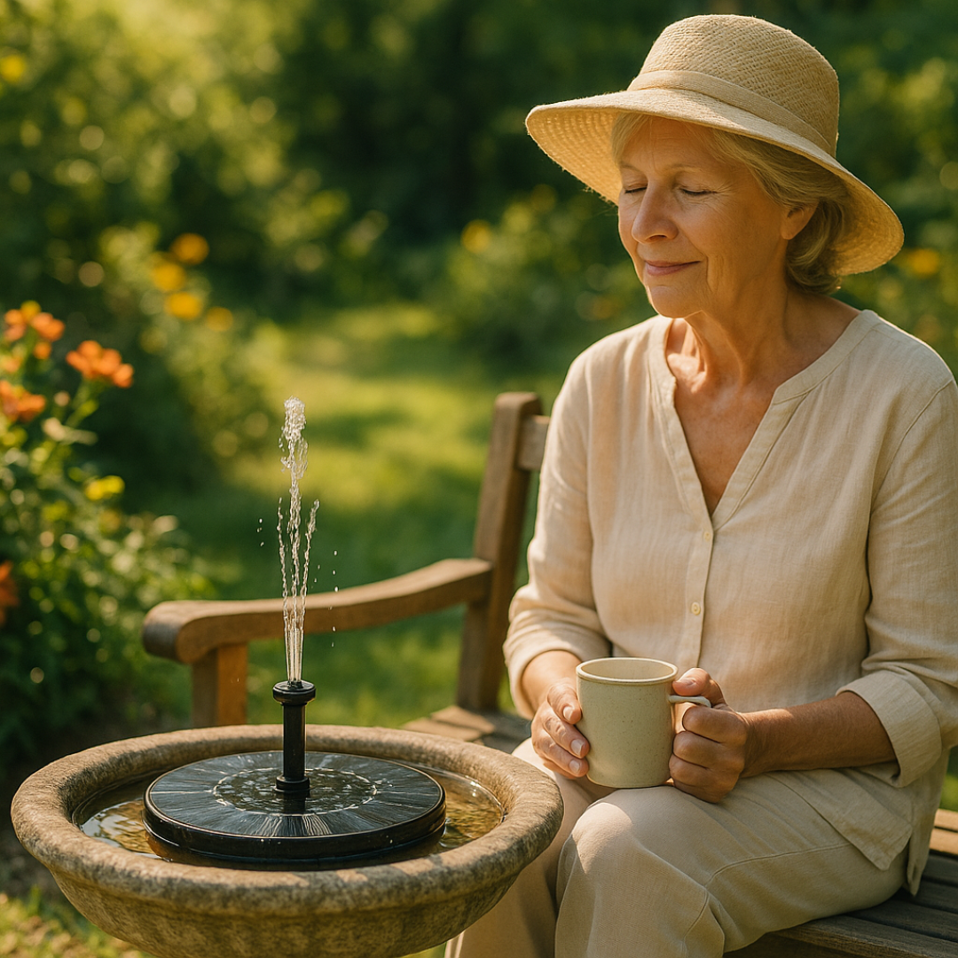 TAILEDEN™ Solar Garden Fountain – Eco-Friendly Outdoor Water Feature