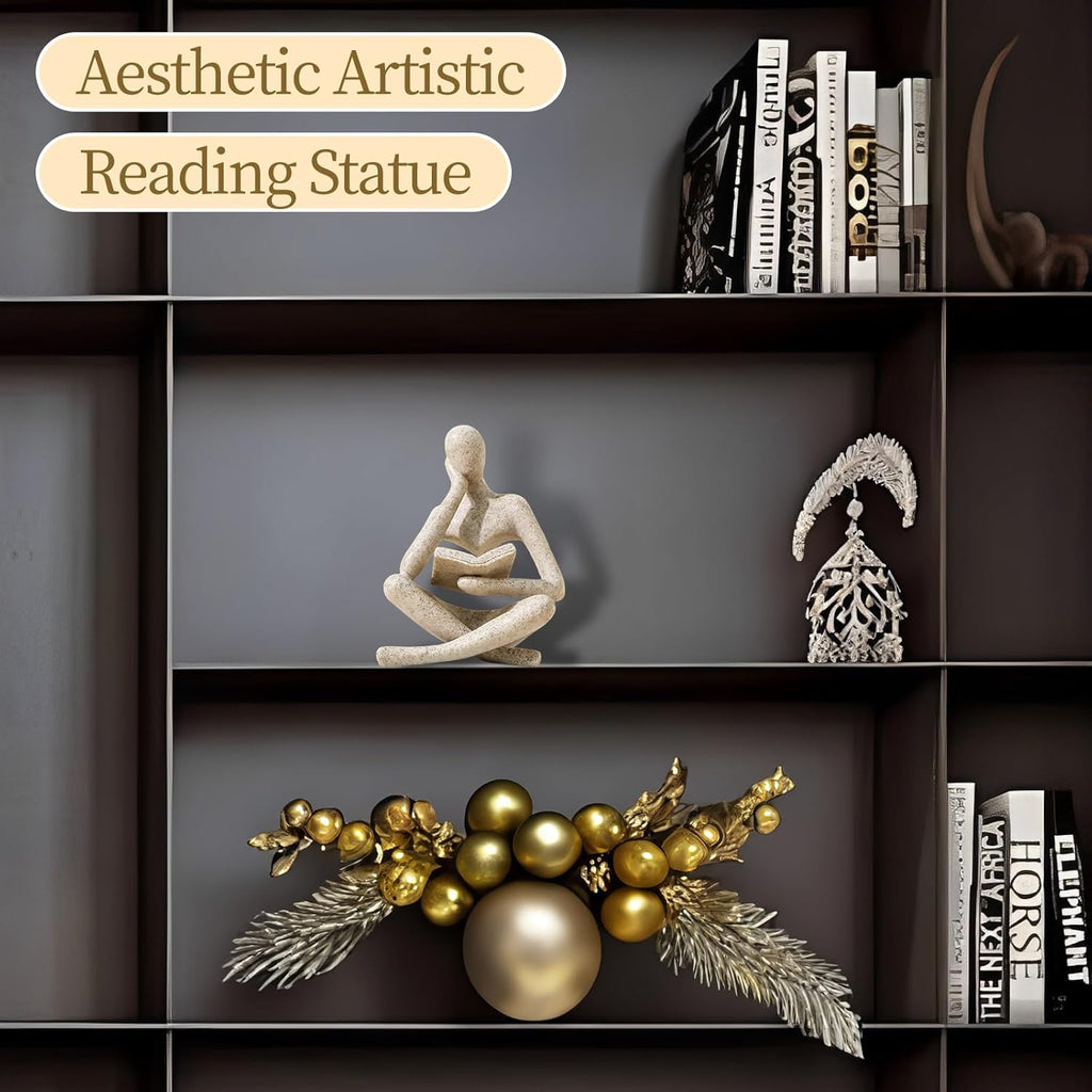Bookshelf Decor Thinker Statue