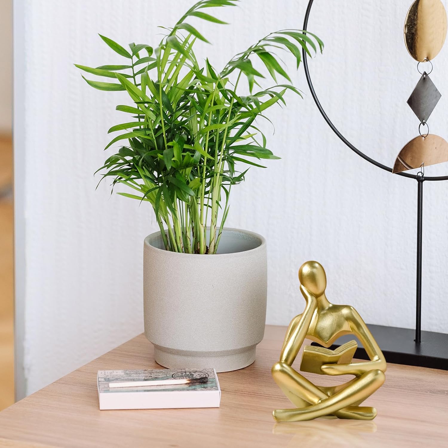 Bookshelf Decor Thinker Statue