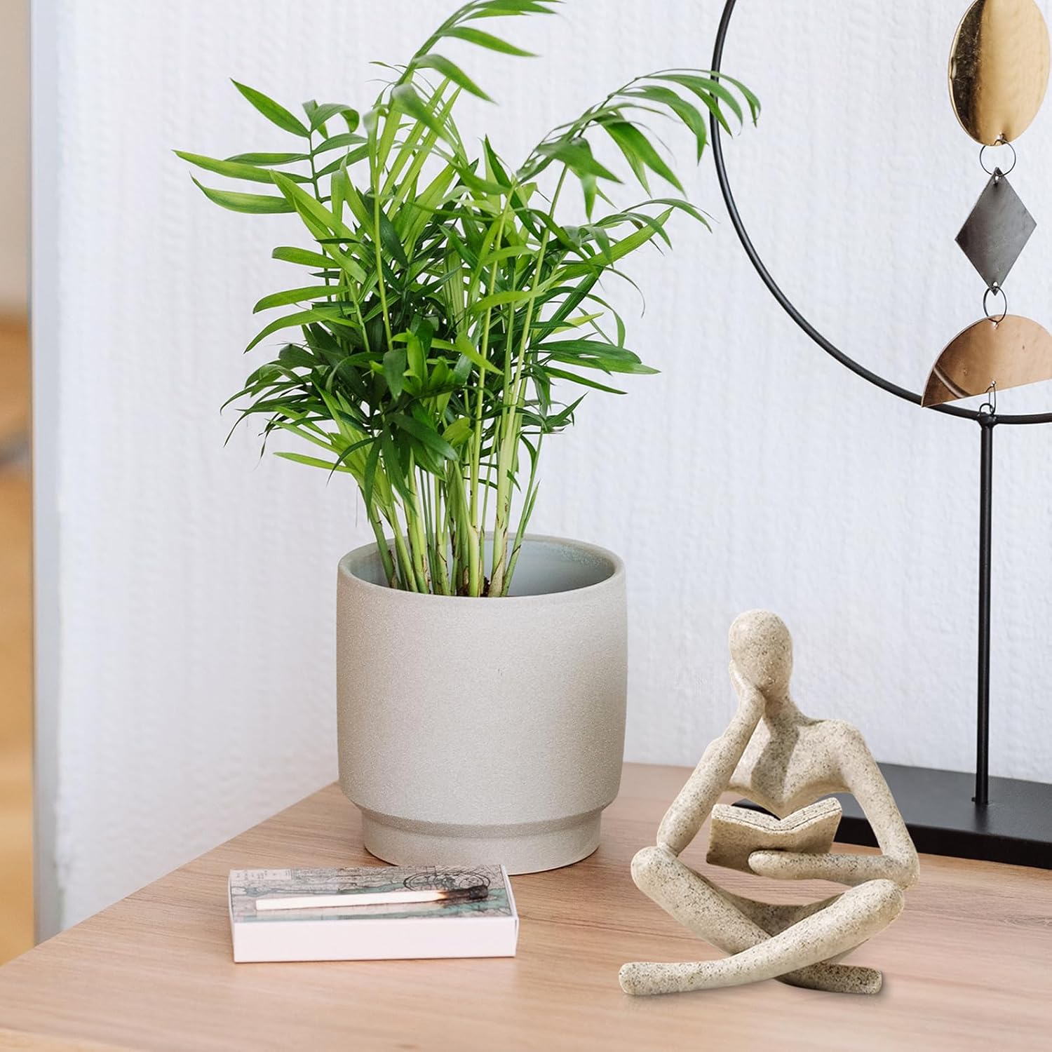 Bookshelf Decor Thinker Statue