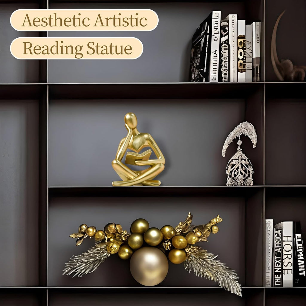 Bookshelf Decor Thinker Statue