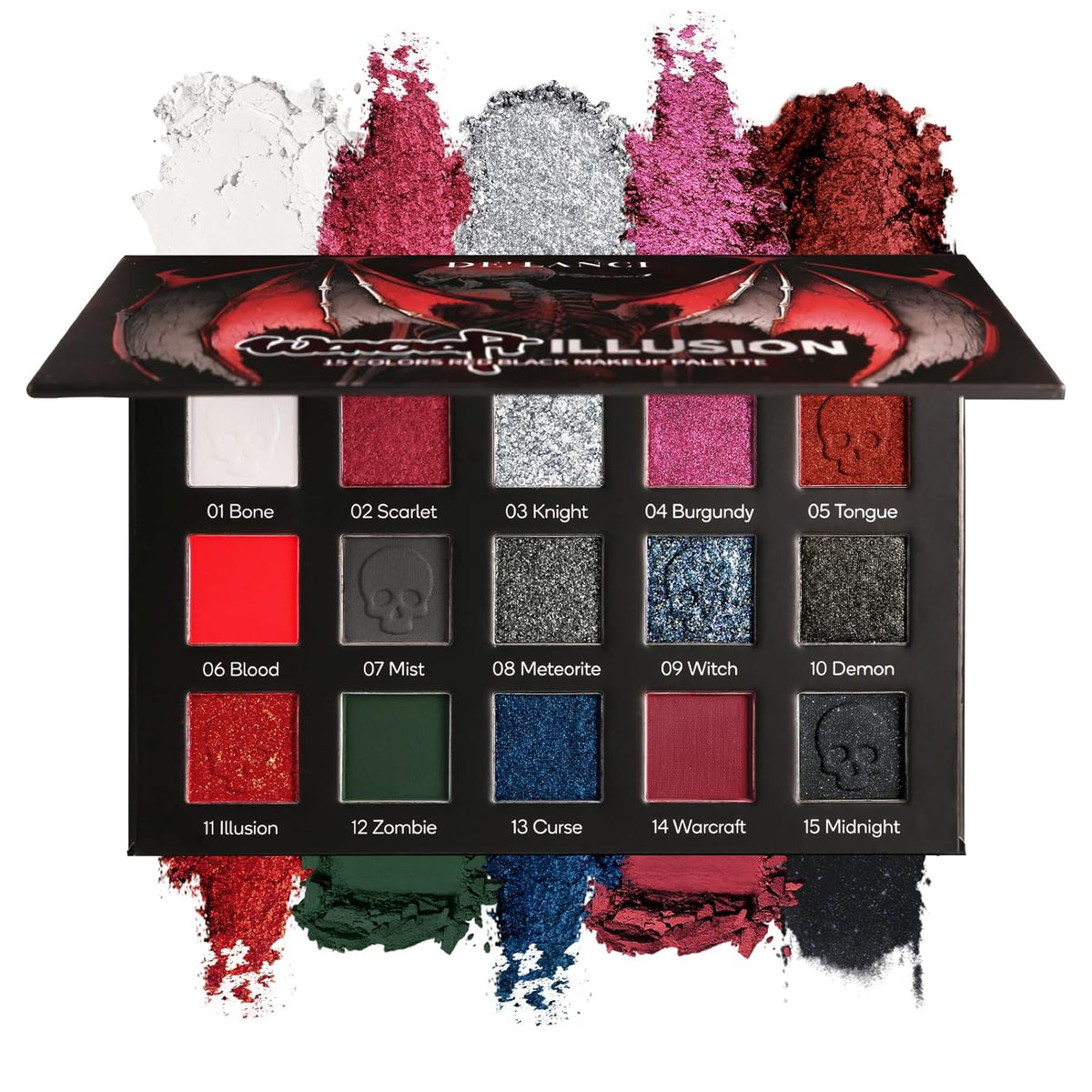 YUCCA´GLOW Warcraft Illusion 15-Color Red & Black Pigment Eyeshadow Palette
